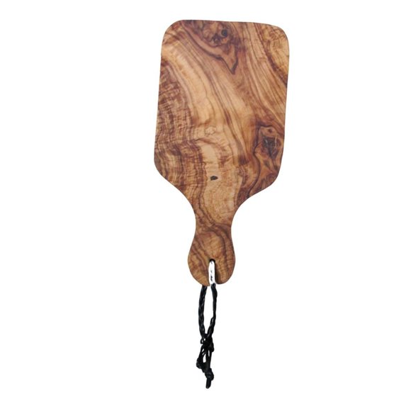 Hand Crafted Burl Wood Cutting Board with Braided Leather Strap - Picture 4 of 6